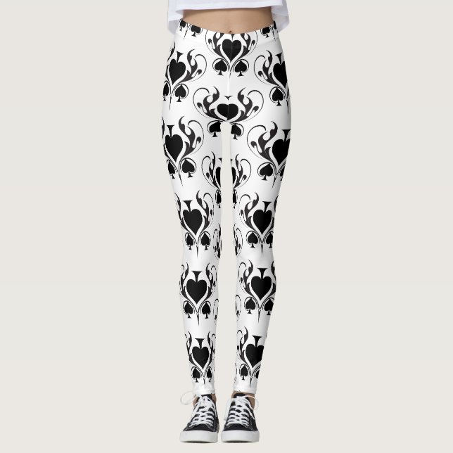 3 Black Spades Tribal Thunder_Cove  Leggings (Vorderseite)