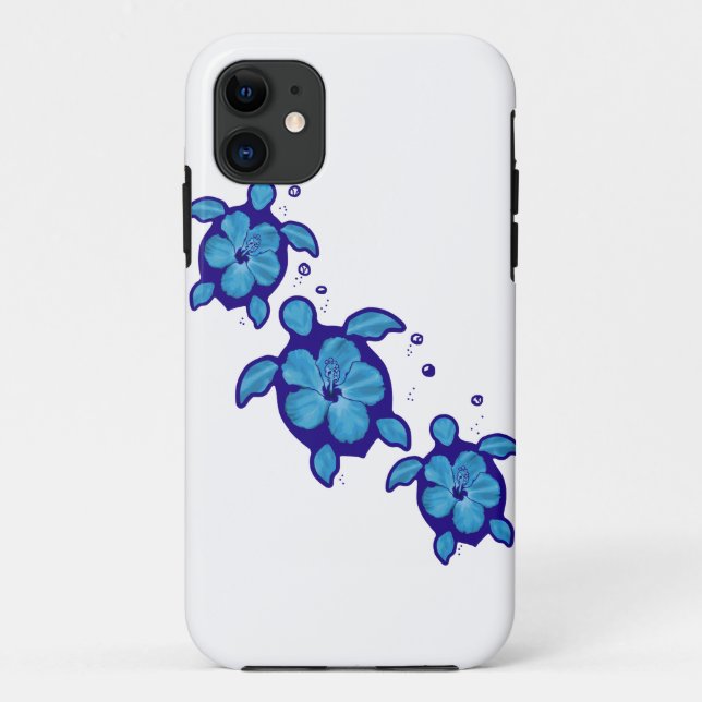 3 blaue Honu Schildkröten Case-Mate iPhone Hülle (Rückseite)