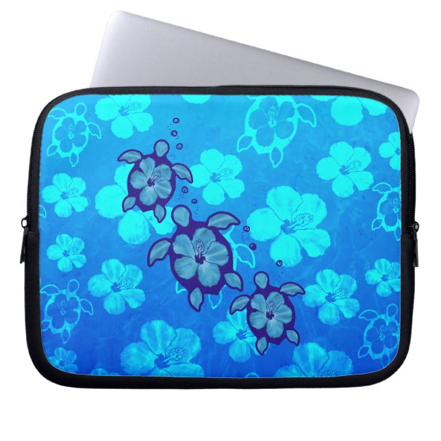 3 blaue Honu Schildkröten Laptopschutzhülle (Vorderseite)
