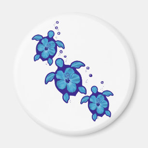 3 blaue Honu Schildkröten Magnet
