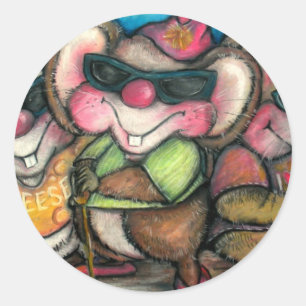 3 Blind Mäuse Kinderzimmer Rhymetime Card Runder Aufkleber