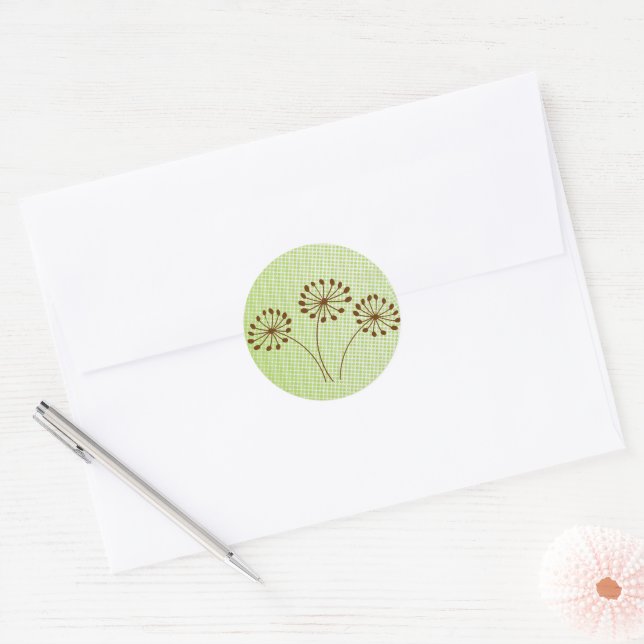 3 Blume-Aufkleber für braune Lüster Runder Aufkleber (Umschlag)