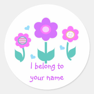 3 BLUME RUNDER AUFKLEBER