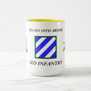 3. BN 69. ARMOR 3RD INFANTRY-UNTERTEILUNG ZWEIFARBIGE TASSE