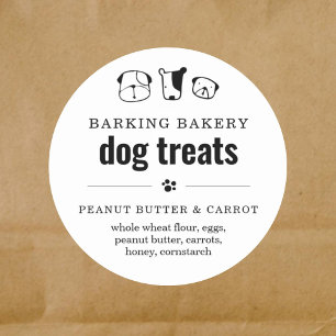 3" Boulangerie de Chien fait maison Étiquette de t