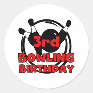3. Bowling Birthday Runder Aufkleber