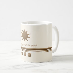 3 Brushed Gold & Creme Tasse