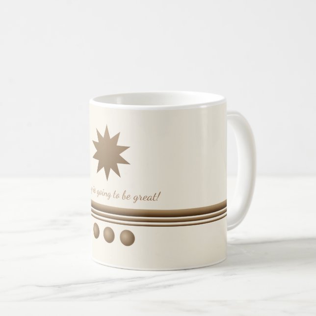 3 Brushed Gold & Creme Tasse (VorderseiteRechts)