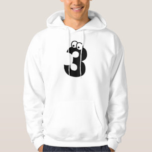3, Buchstabe mit Augenbrauen Hoodie