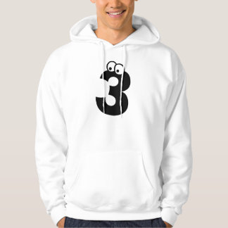 3, Buchstabe mit Augenbrauen Hoodie