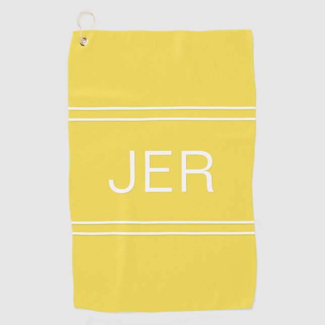 3 Buchstaben Initials Mit Monogramm Golfer's Yello Golfhandtuch (Vorderseite)
