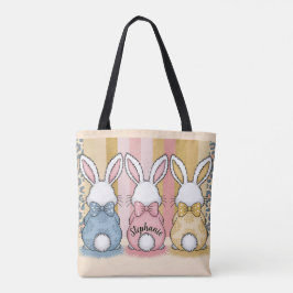 3 Bunny Trio, Personalisierter Name Tasche