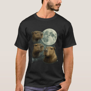 3 Capybara Mond Riesen Nagetiere Seltsames Heulen  T-Shirt
