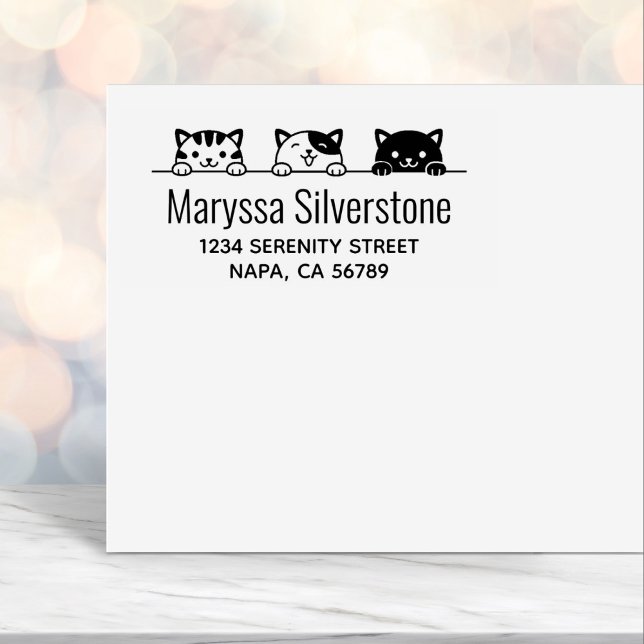 3 Cartoon Katzen Pinkeln über der Rücksendeadresse Permastempel (Von Creator hochgeladen)