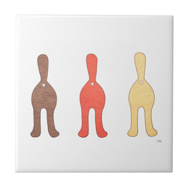 3 Cat Hintern #1 Keramik Tile Fliese (Vorderseite)