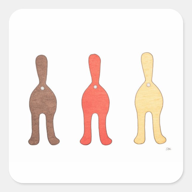 3 Cat Hintern #1 Square Sticker (Vorderseite)