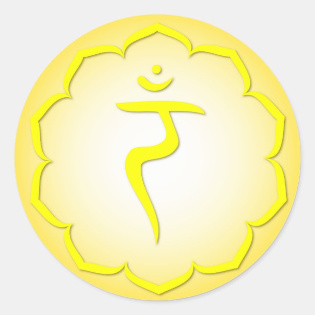 3. Chakra - Manipura Runder Aufkleber (Vorderseite)