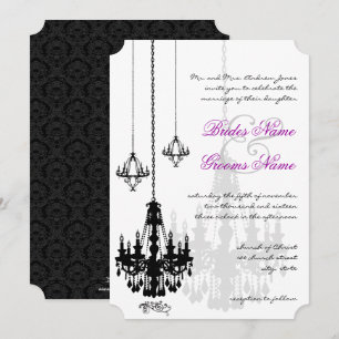 3 Chandeliers Noirs Ombres Mariages Invitations