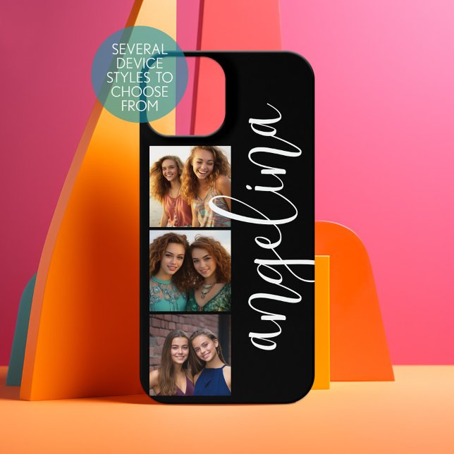 3 Collage photo PEUT MODIFIER LA COULEUR arrière - (Personalized Phone Case - Choose Your Device and Customize the Design)