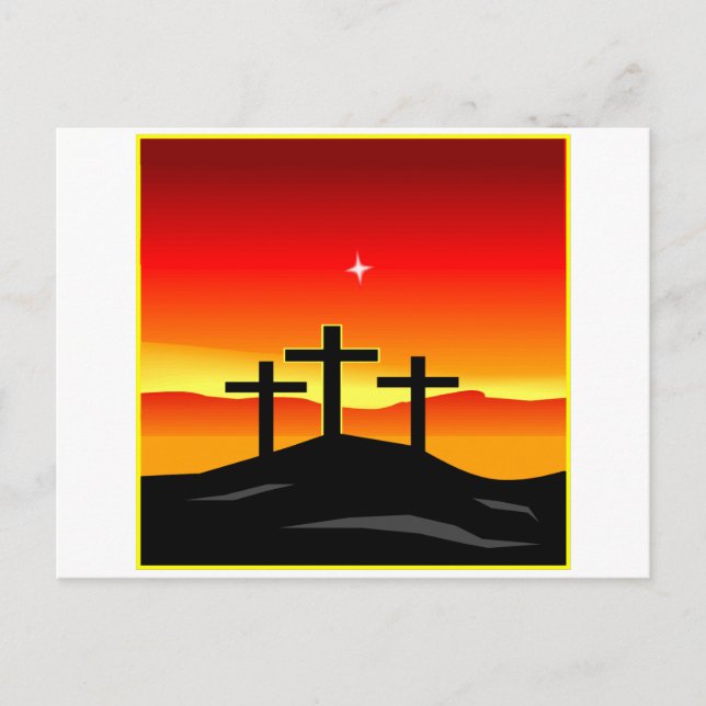 3 Crosses Sunset Postkarte (Vorderseite)