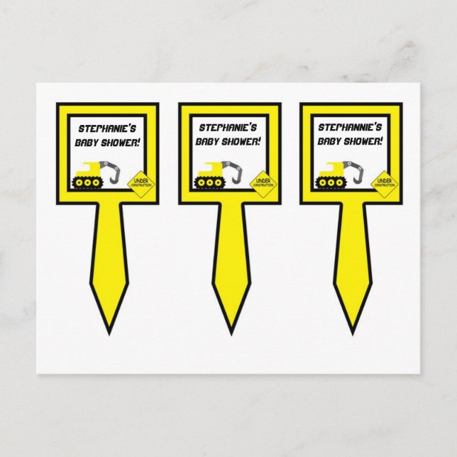 3 Cup Cake Picks Bau Einladungspostkarte (Vorderseite)