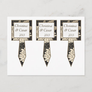 3 Cup Cake Picks Black Cream Daisies/Carnation Lea Postkarte