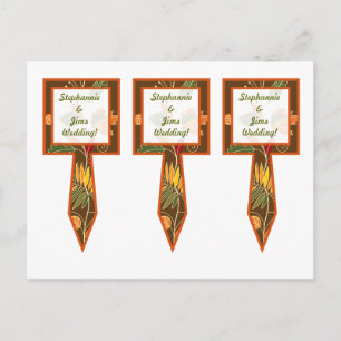 3 Cup Cake Picks Fall Foliage Blätter Postkarte