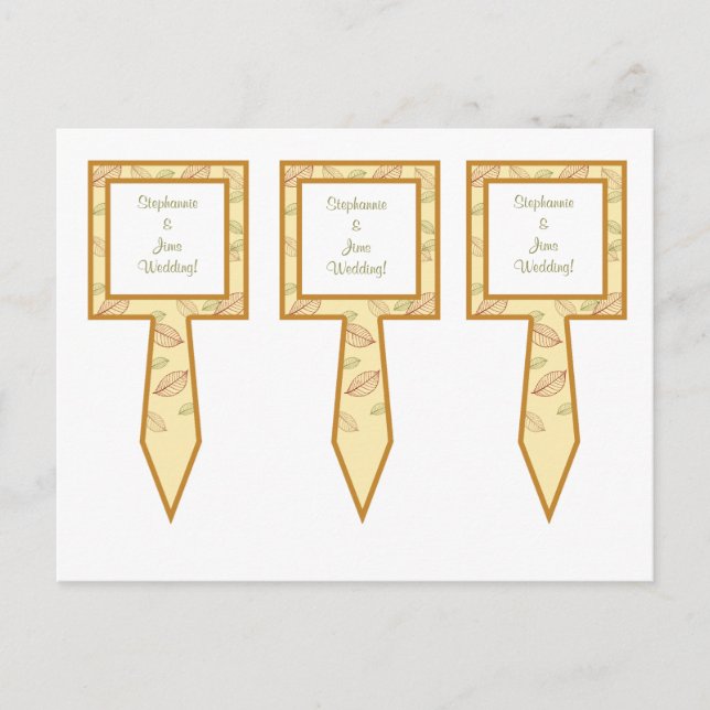 3 Cup Cake Picks Herbstlaube Postkarte (Vorderseite)