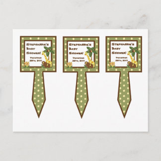 3 Cup Cake Picks Jungle Babys Einladungspostkarte