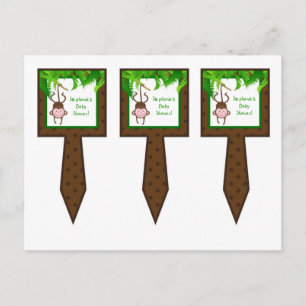 3 Cup Cake Picks Monkey Swing Jungle Safari Einladungspostkarte