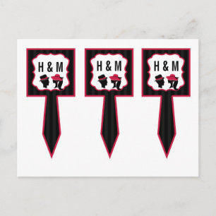 3 Cup Cake Picks Whimsical Formal Hats Elegant Postkarte