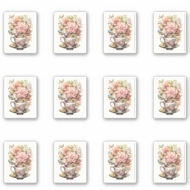 3 Cup der Blume Aufkleber (Vorderseite)