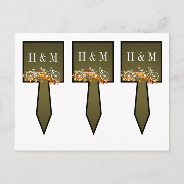 3 Cup Kuchen Picks Whimsical Brown Fall Doppelrad Postkarte (Vorderseite)