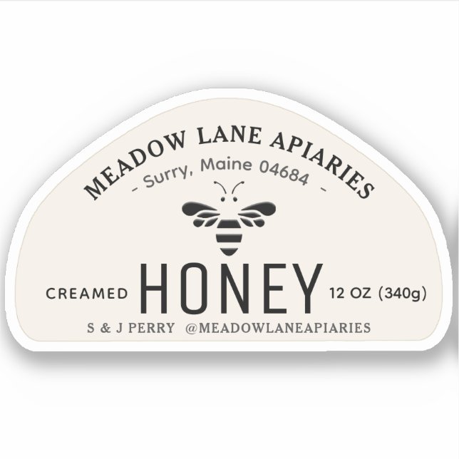 3" Custom Vinyl Sticker für 12oz Skep Honey Jar (Vorderseite)