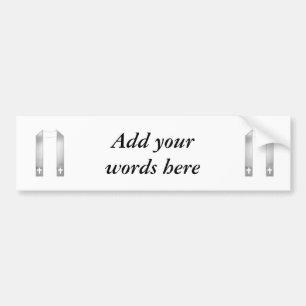 3-D Aussehen Silver Priest's Stole Autoaufkleber