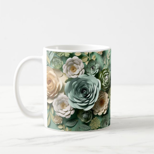 3 D Blume der grünen Seite Kaffeetasse (Links)