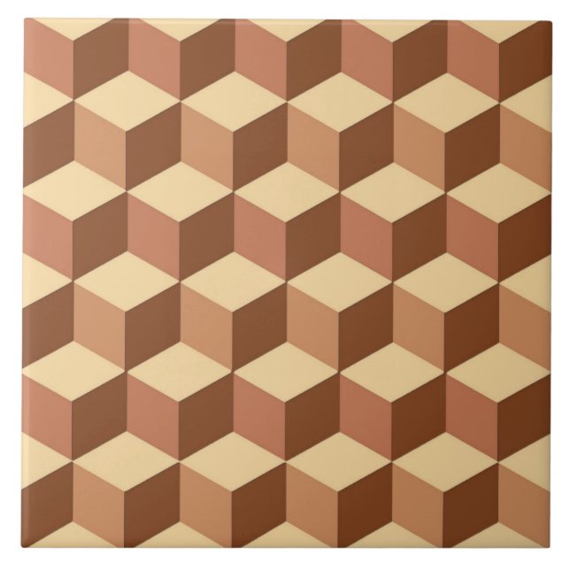 3-D-Boxen, Tan, Braun und Beige Fliese (Vorderseite)