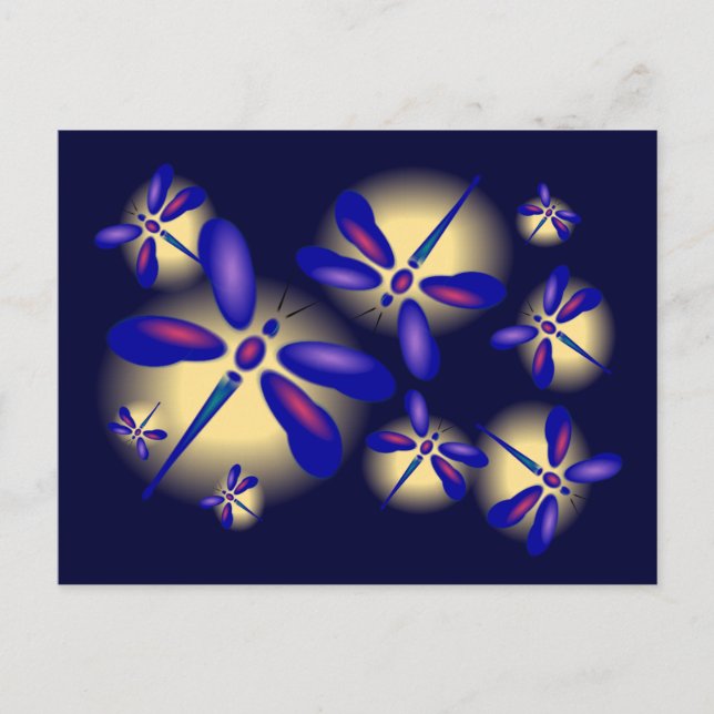 3-D Dragonfly Art Postkarte (Vorderseite)