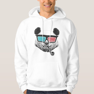 3-D Gläser des Vintagen Pandas Hoodie