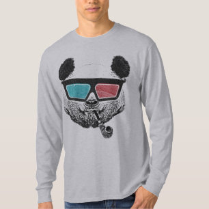 3-D Gläser des Vintagen Pandas T-Shirt
