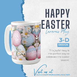 3-D Happy Easter Eggs Keramik Tasse