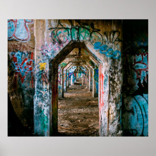 3-D Illusions-Graffiti-Straße Abadnoned Poster