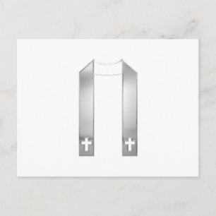 3-D-Look Silber-Priesterstola Postkarte
