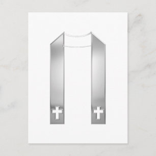 3-D-Look Silber-Priesterstola Postkarte