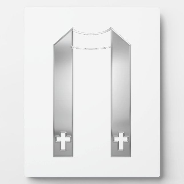 3-D Look Silver Priest’s Stole Fotoplatte (Vorderseite)