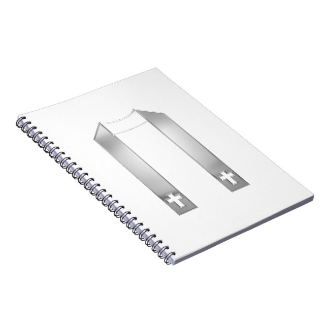 3-D Look Silver Priest’s Stole Notizblock (Rechte Seite)