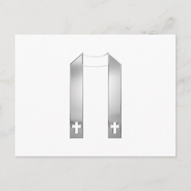 3-D Look Silver Priest’s Stole Postkarte (Vorderseite)
