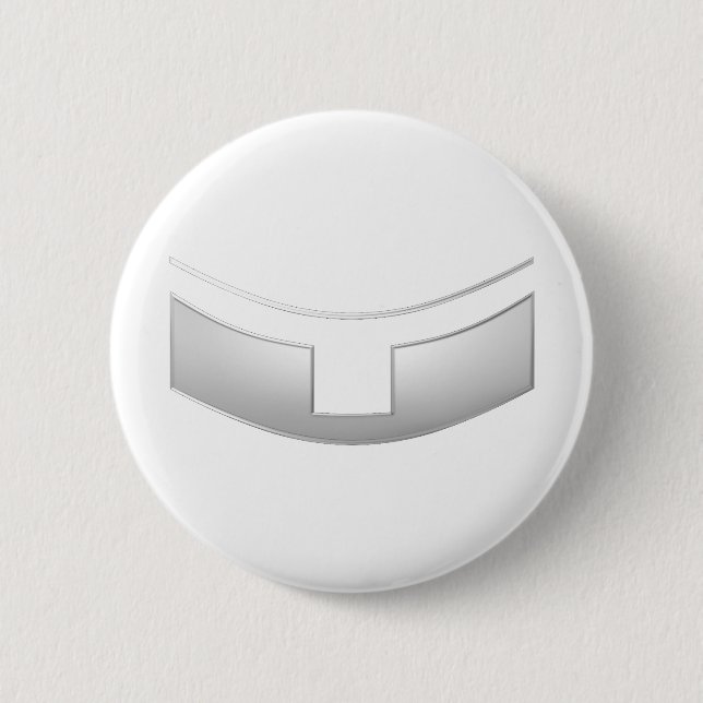 3-D Look Silver Priest's oder Minister's Collar Button (Vorderseite)
