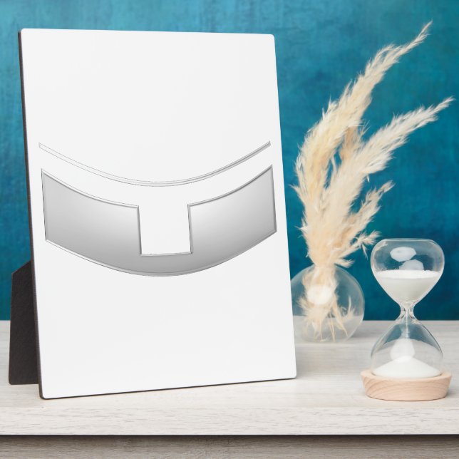 3-D Look Silver Priest's oder Minister's Collar Fotoplatte (Seite)