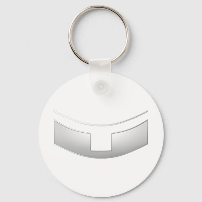 3-D Look Silver Priest's oder Minister's Collar Schlüsselanhänger (Vorderseite)